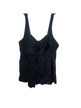 Aqua Eve Womans Black Swim Top ONLY!  Plus size 18W NEW Tankini
